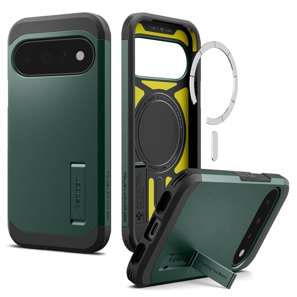 Spigen Tough Armor Mag MagSafe-fodral för Google Pixel 11 – mörkgrönt