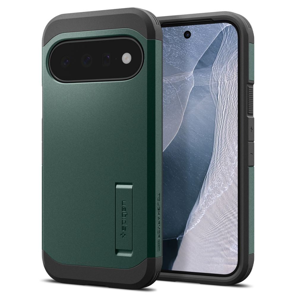 Spigen Tough Armor Mag MagSafe-etui til Google Pixel 11 – mørkegrøn