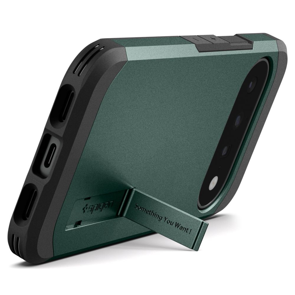 Spigen Tough Armor Mag MagSafe-etui til Google Pixel 11 – mørkegrøn
