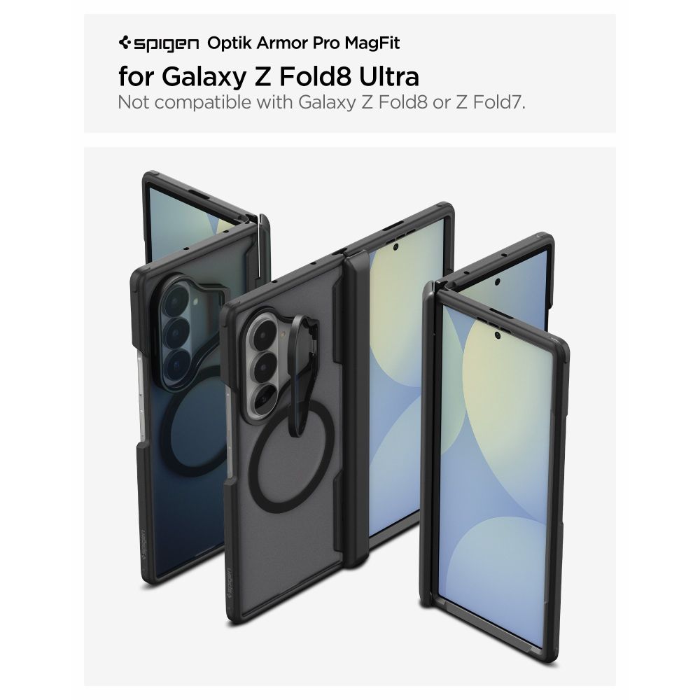 Spigen Optik Armor Pro MagSafe-etui til Samsung Galaxy Z Fold 8 Ultra – Sort
