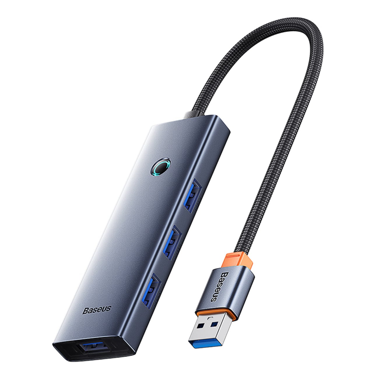 Baseus UltraJoy-serien USB-A-hubb, 4xUSB-A 3.0, 1xUSB-C 5 V – grå