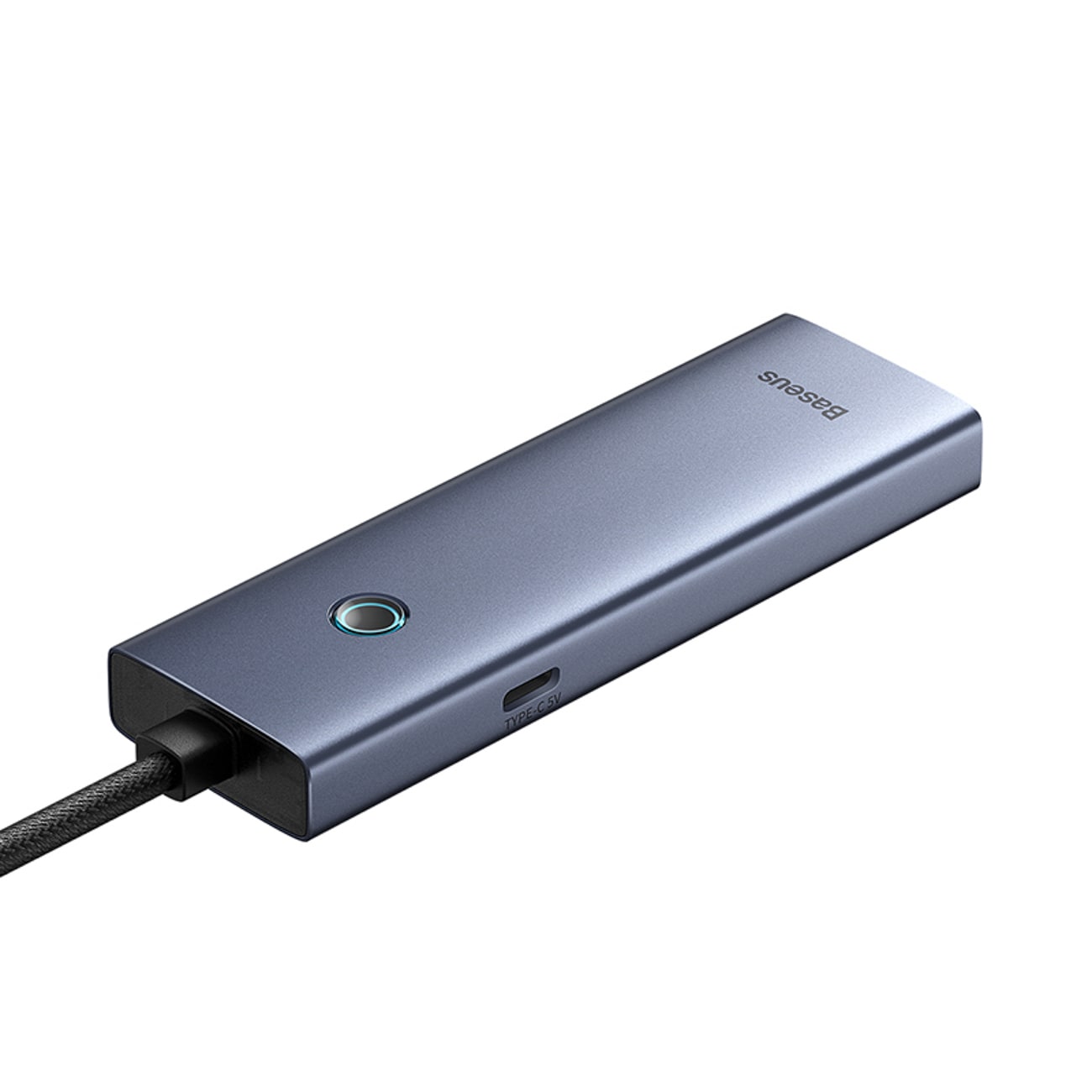Baseus UltraJoy-serien USB-A-hubb, 4xUSB-A 3.0, 1xUSB-C 5 V – grå