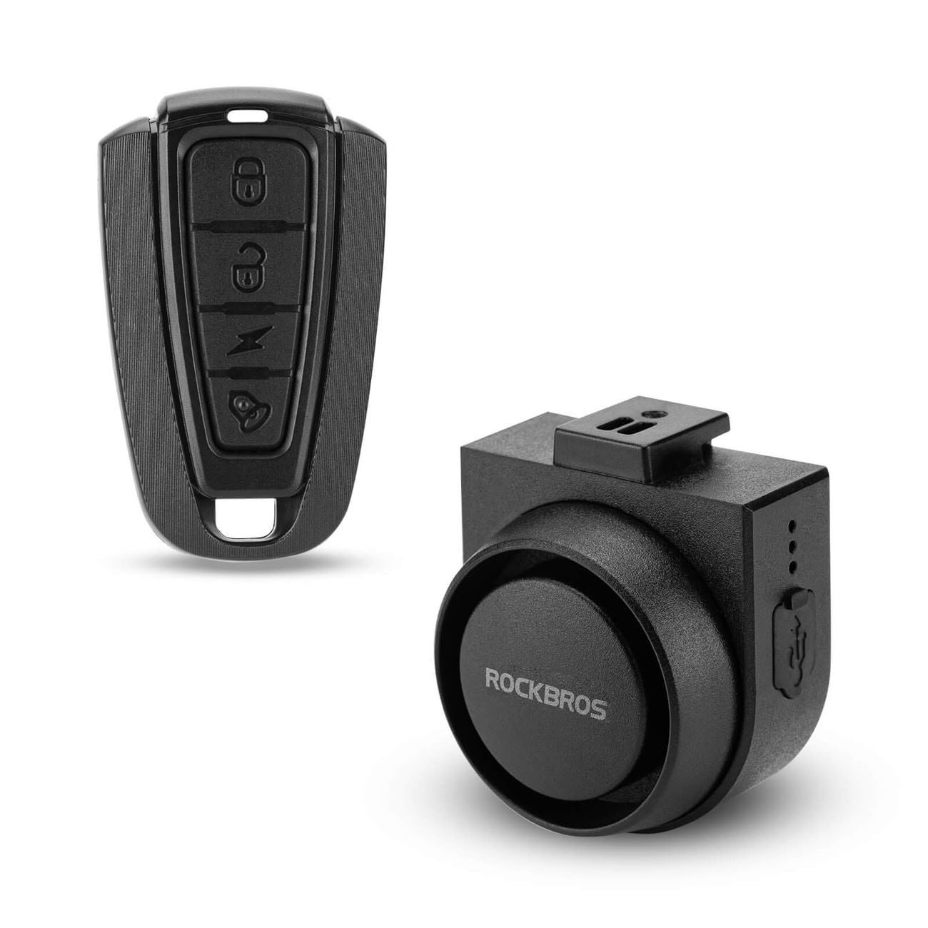 Rockbros A2 cykelklocka med 115 dB-larm och USB-C-fjärrkontroll – svart