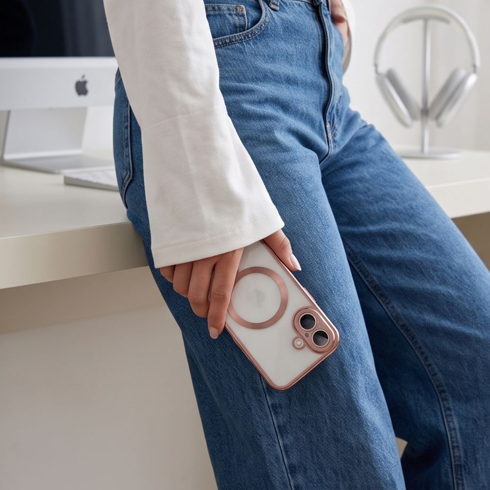 Tech-Protect MagFlex-fodral för iPhone 17 – genomskinligt rosa