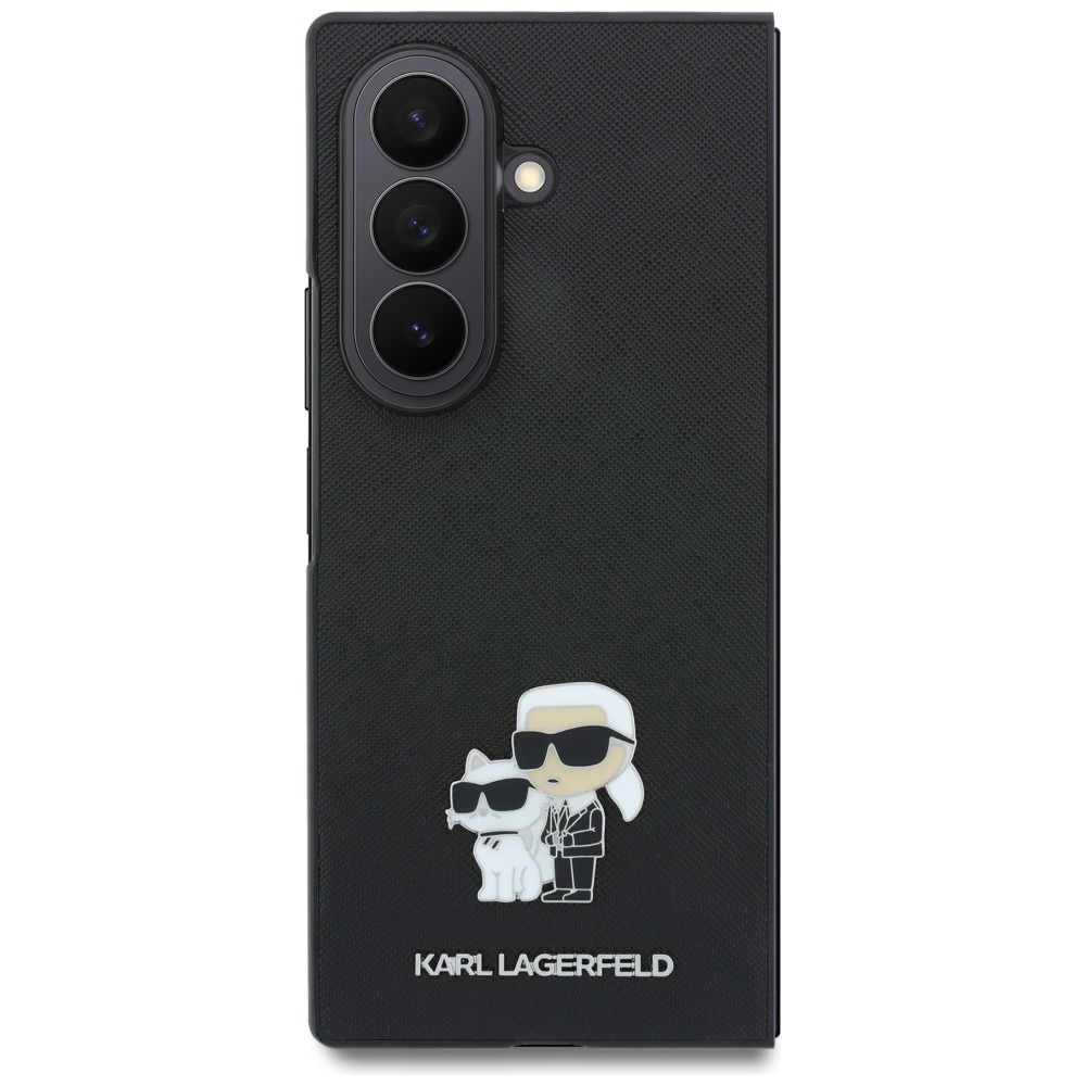 Karl Lagerfeld Saffiano Karl&Choupette-nåleetui til Samsung Galaxy Z Fold 8 Ultra – Sort