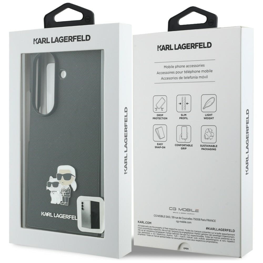Karl Lagerfeld Saffiano Karl&Choupette-nåleetui til Samsung Galaxy Z Fold 8 Ultra – Sort