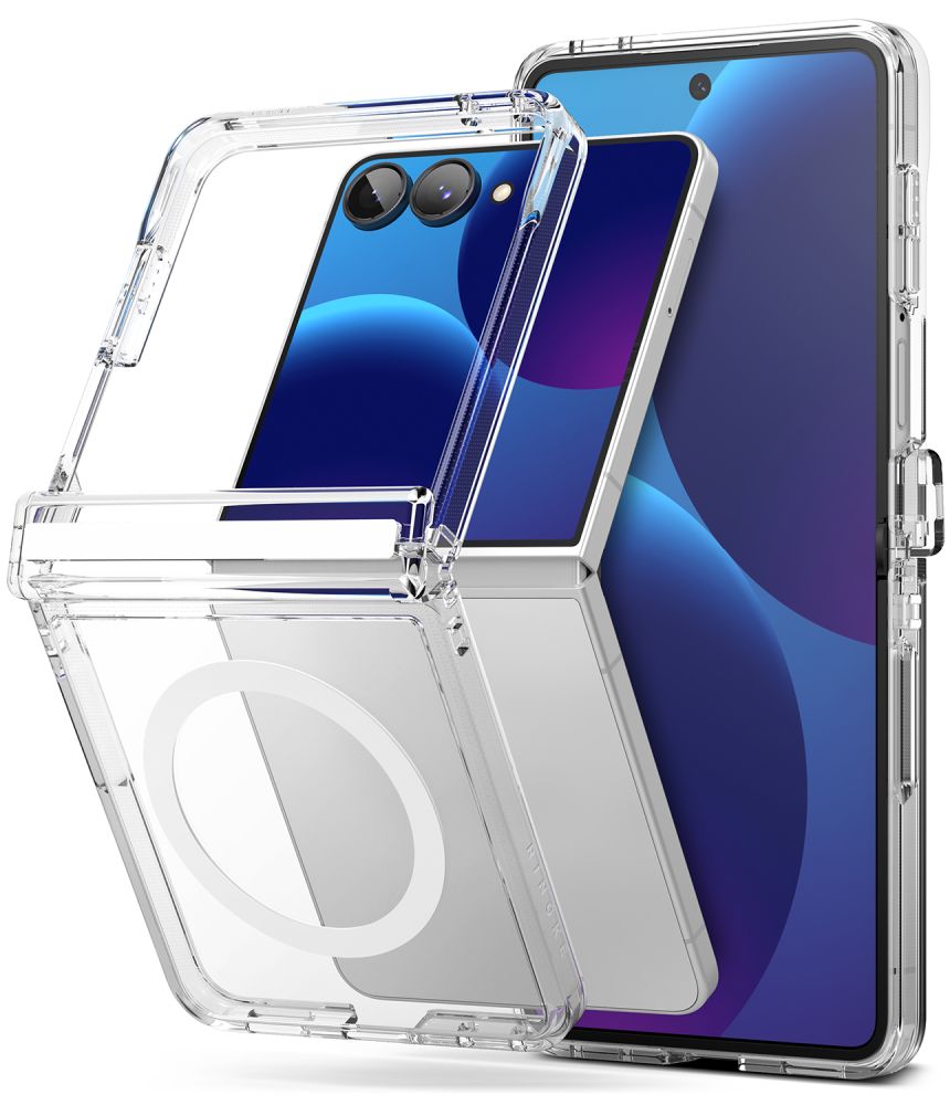 Ringke Fusion Flap magnetiskt MagSafe-fodral för Samsung Galaxy Z Flip 8 – genomskinligt