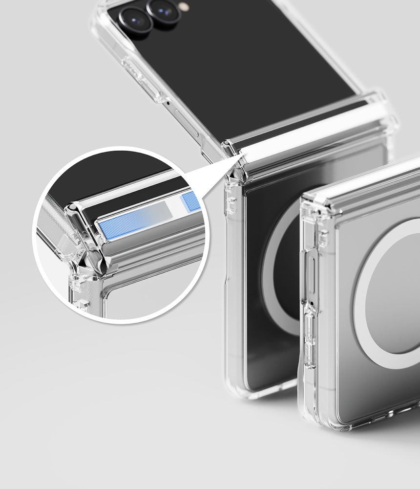 Ringke Fusion Flap magnetiskt MagSafe-fodral för Samsung Galaxy Z Flip 8 – genomskinligt