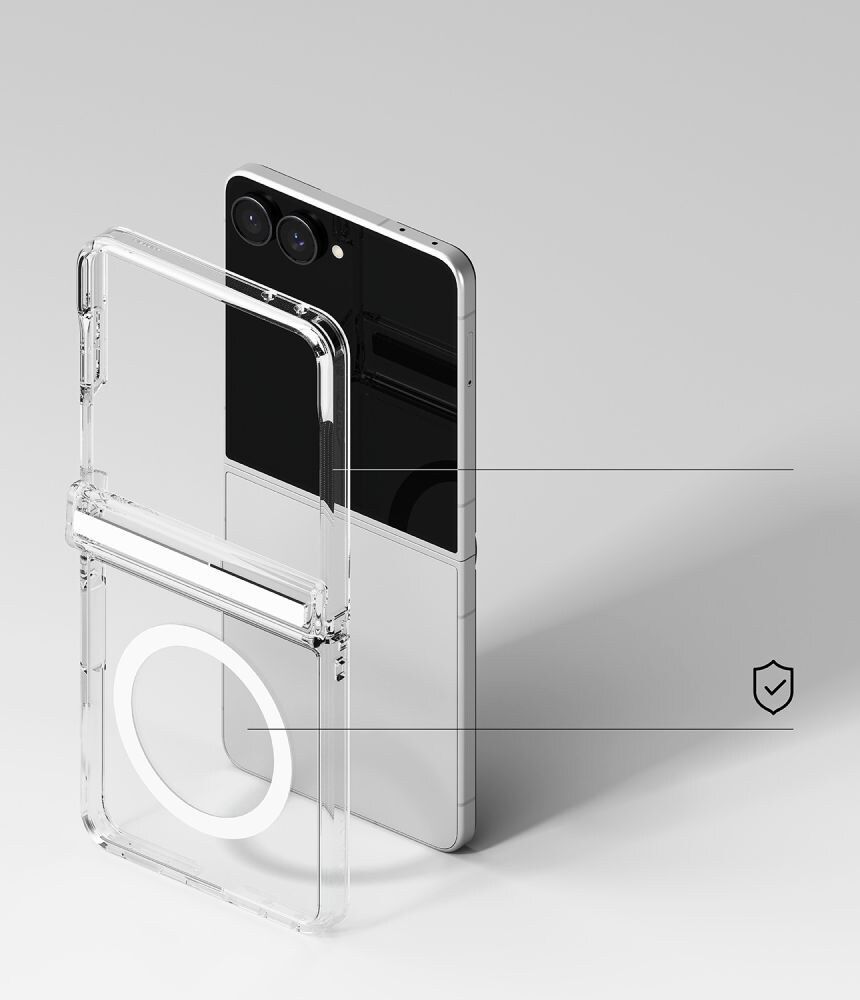 Ringke Fusion Flap magnetiskt MagSafe-fodral för Samsung Galaxy Z Flip 8 – genomskinligt