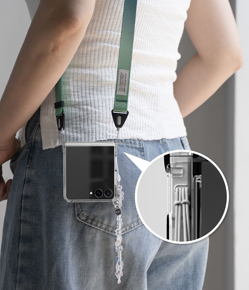 Ringke Fusion Flap magnetiskt MagSafe-fodral för Samsung Galaxy Z Flip 8 – genomskinligt