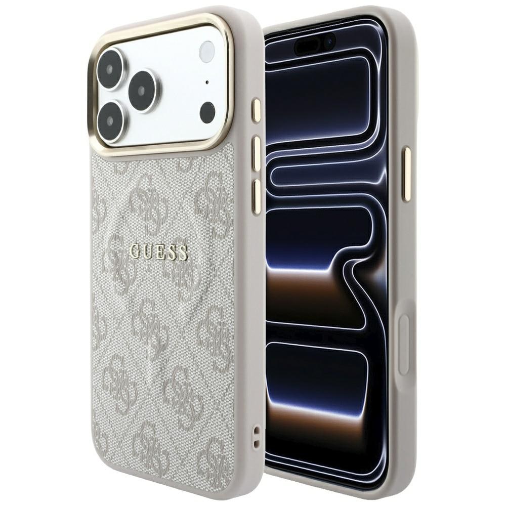 Guess präglad 4G Classic MagSafe-skal för iPhone 17 Pro / 18 Pro – rosa