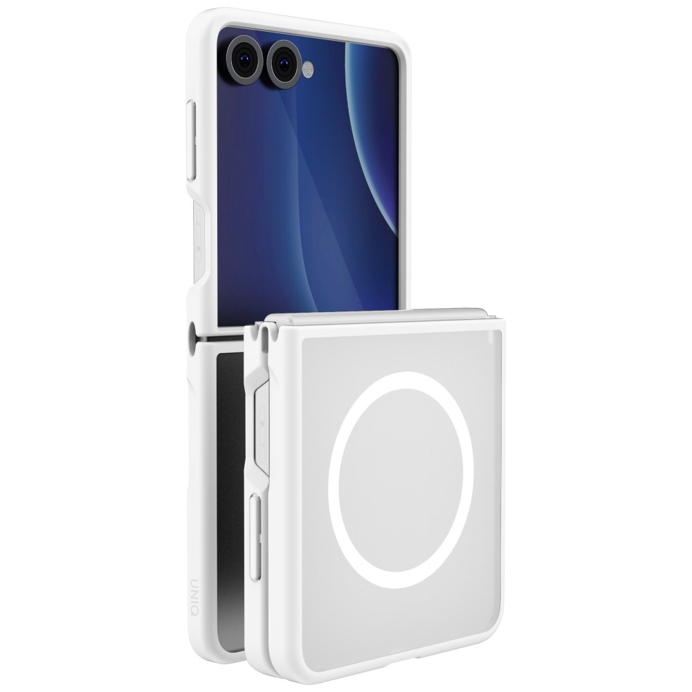 Uniq Veren AF Magclick-laddningsfodral för Samsung Galaxy Z Flip 8 – Vitt