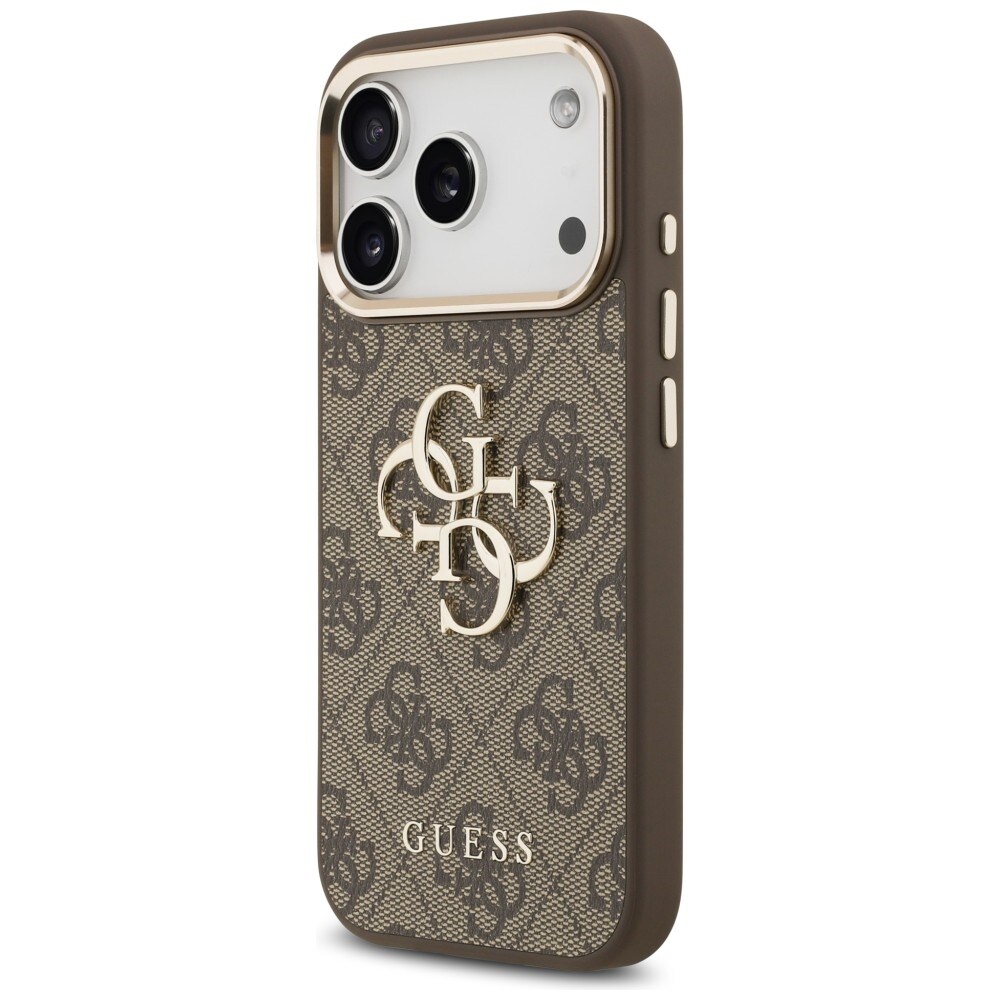 Guess 4G Big 4G Classic Logo-fodral för iPhone 17 Pro / 18 Pro – brunt och guld