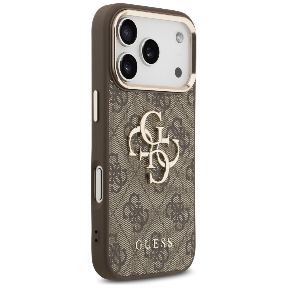 Guess 4G Big 4G Classic Logo-fodral för iPhone 17 Pro / 18 Pro – brunt och guld