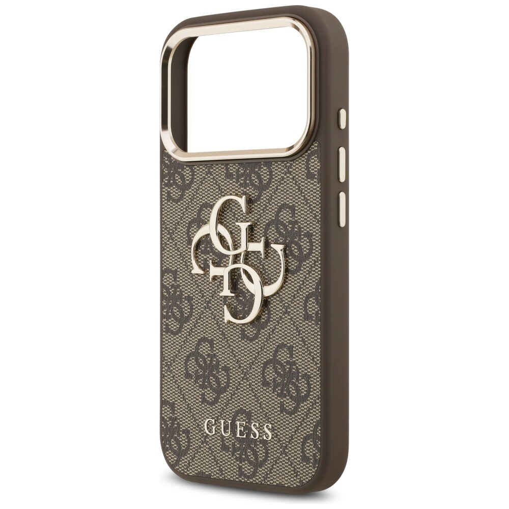 Guess 4G Big 4G Classic Logo-fodral för iPhone 17 Pro / 18 Pro – brunt och guld