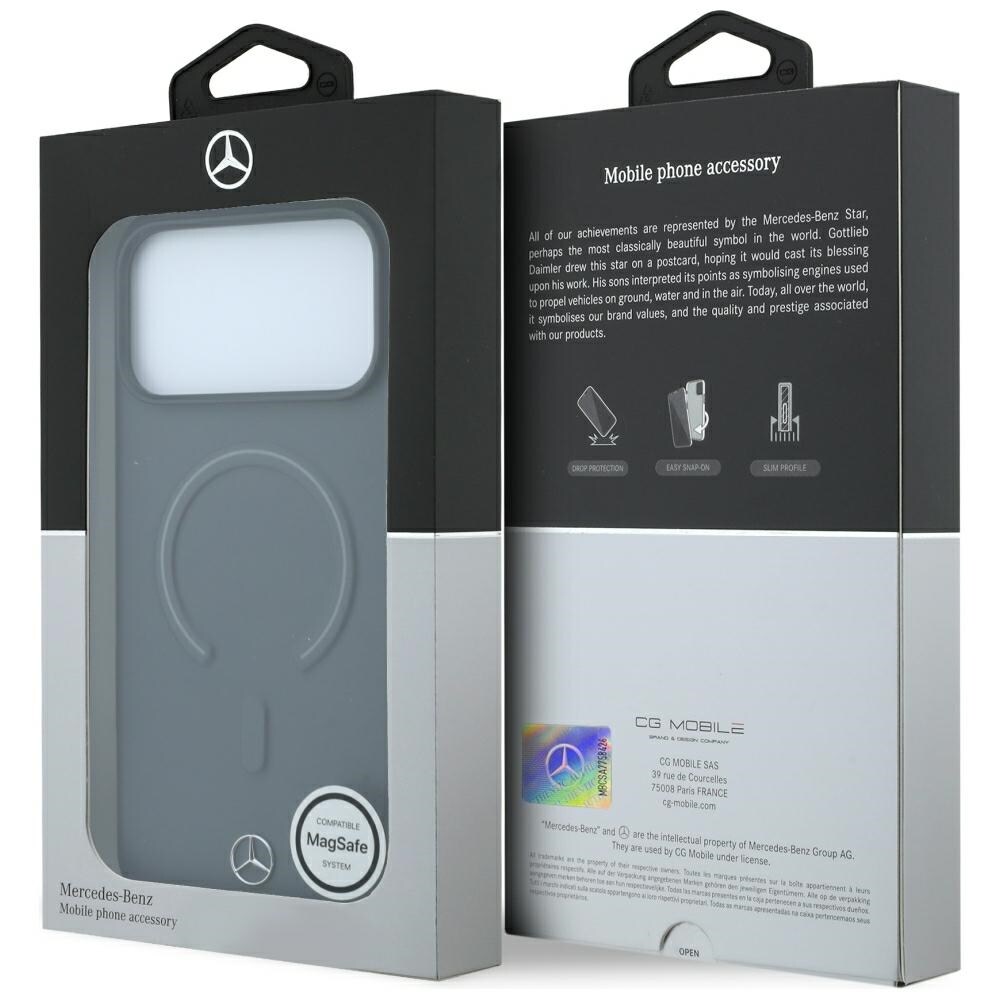 Mercedes 3D-fodral i läder med MagSafe för iPhone 18 Pro Max / 17 Pro Max – antracit