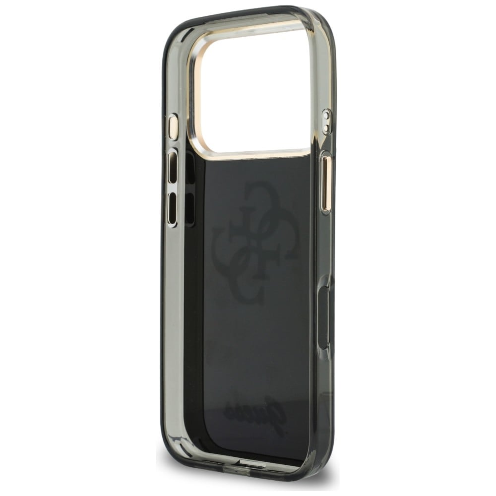Guess IML 4G Script metallfodral för iPhone 17 Pro / 18 Pro – Svart