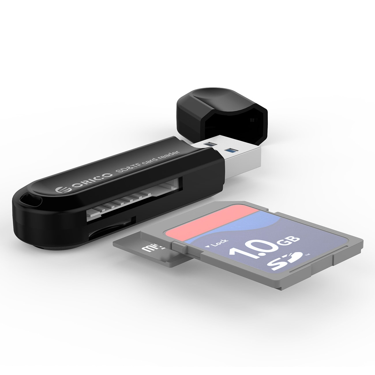 Orico CRS21 USB 3.0-minneskortläsare för SD- och microSD-kort – svart