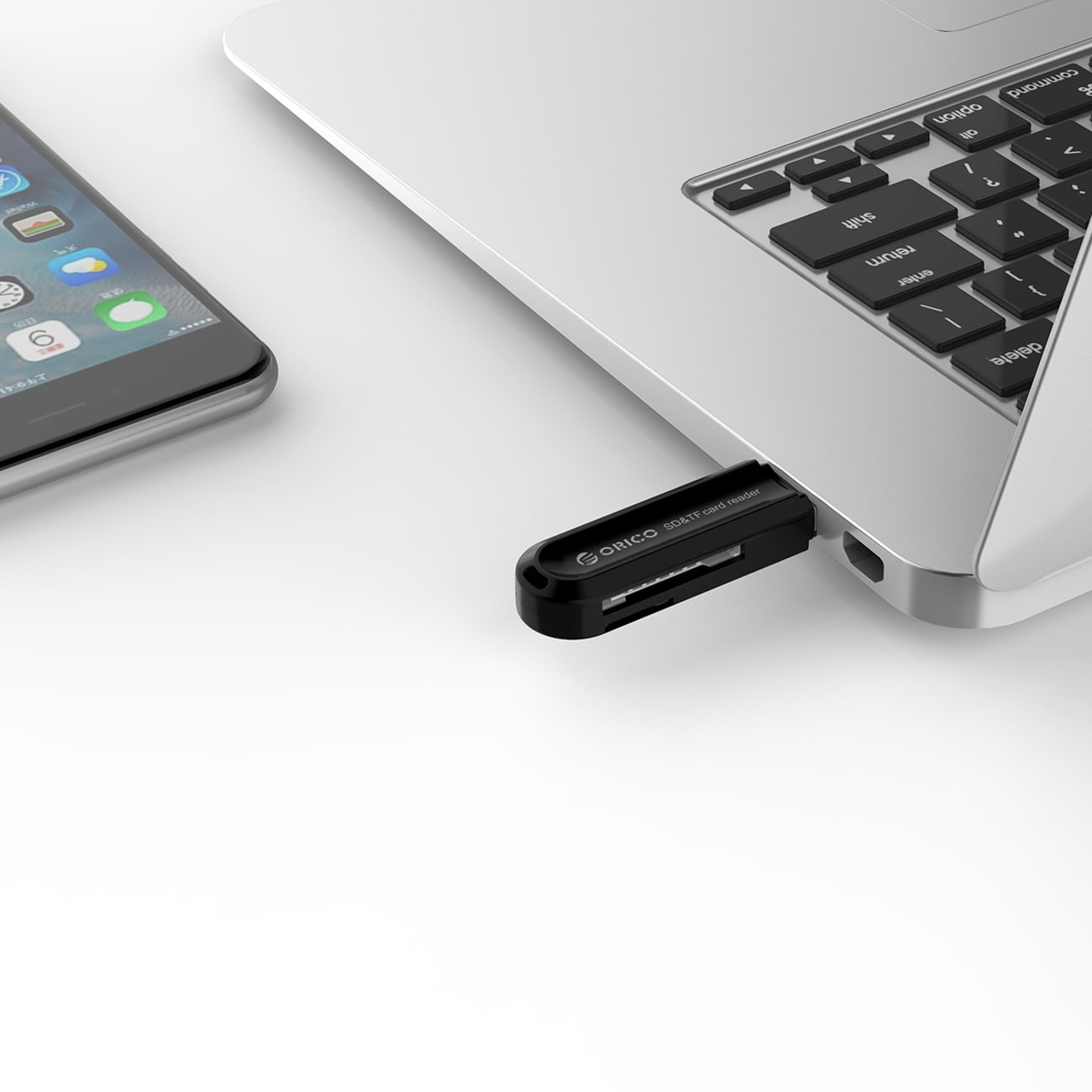 Orico CRS21 USB 3.0-minneskortläsare för SD- och microSD-kort – svart