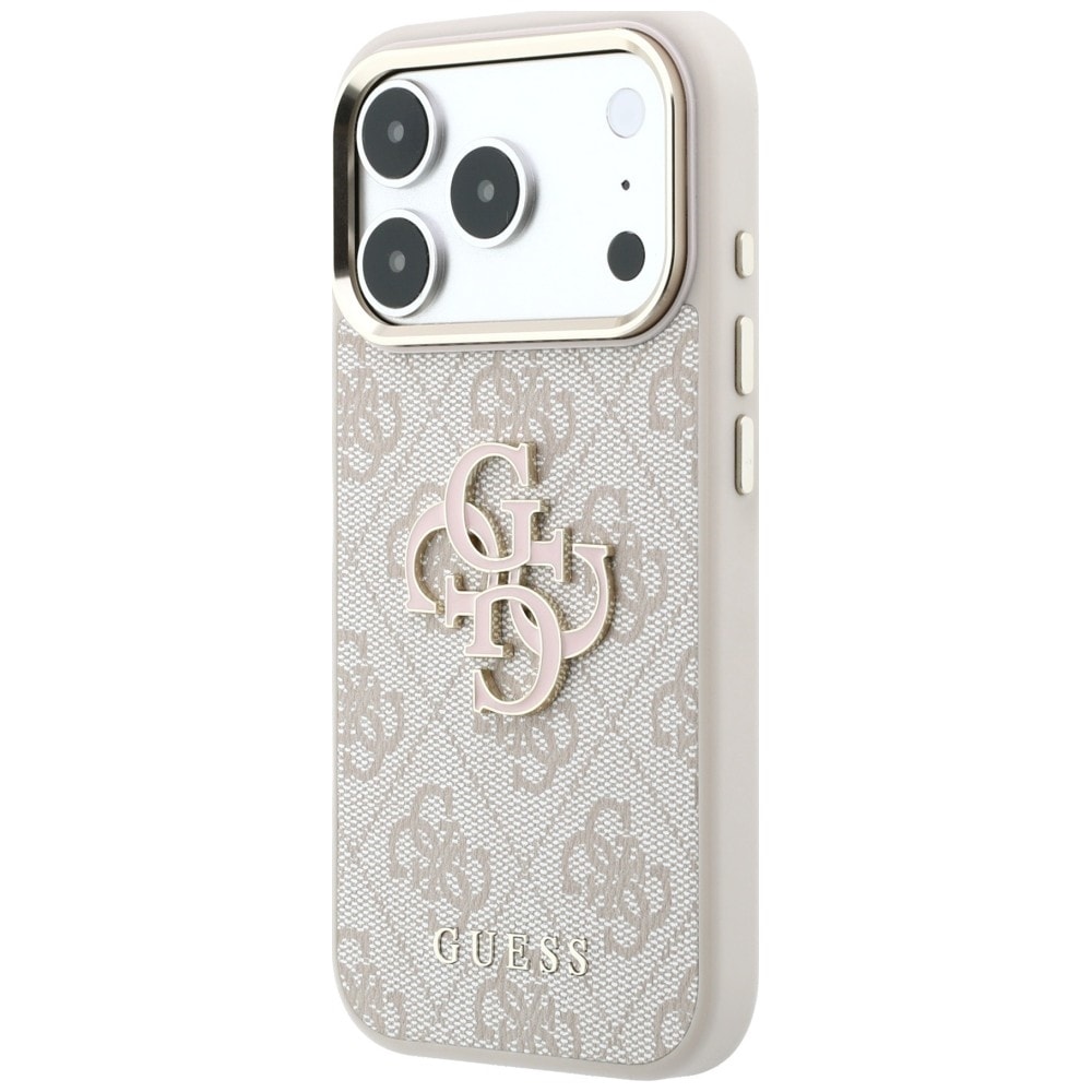 Guess 4G & Big Resin-logotypfodral för iPhone 17 Pro / 18 Pro – Rosa