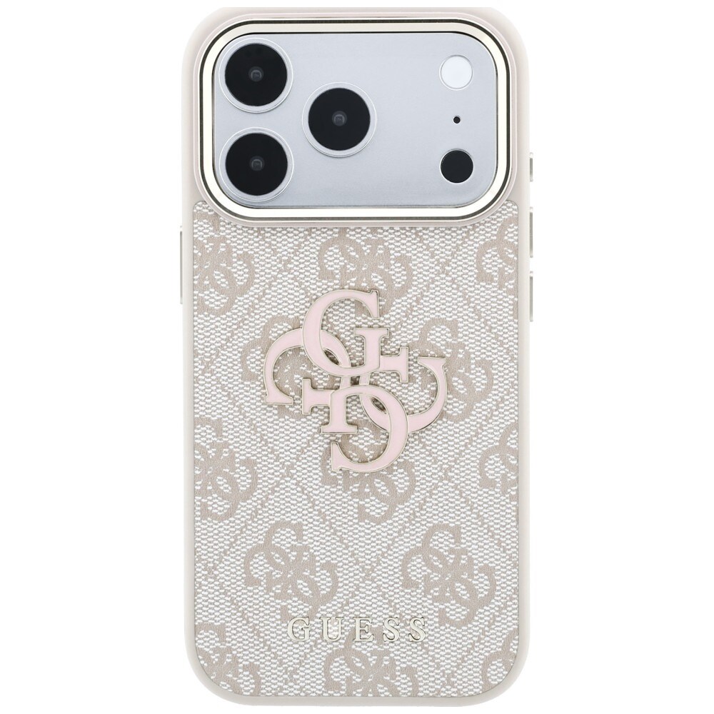Guess 4G & Big Resin-logotypfodral för iPhone 17 Pro / 18 Pro – Rosa