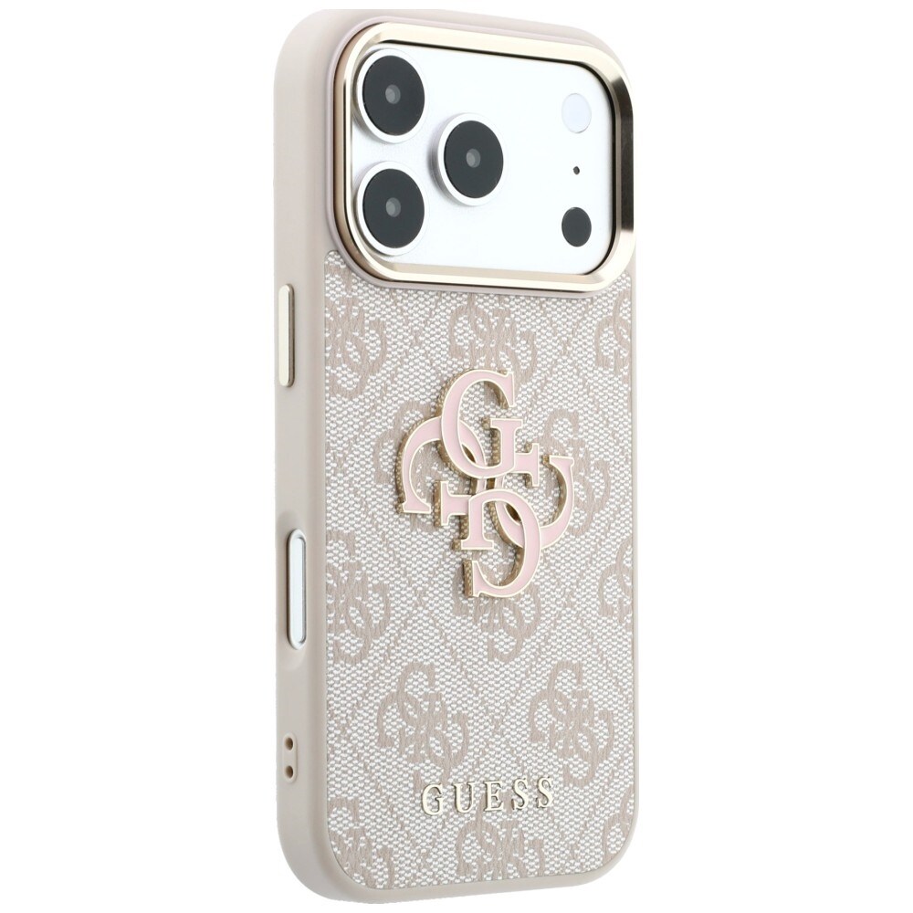Guess 4G & Big Resin-logotypfodral för iPhone 17 Pro / 18 Pro – Rosa