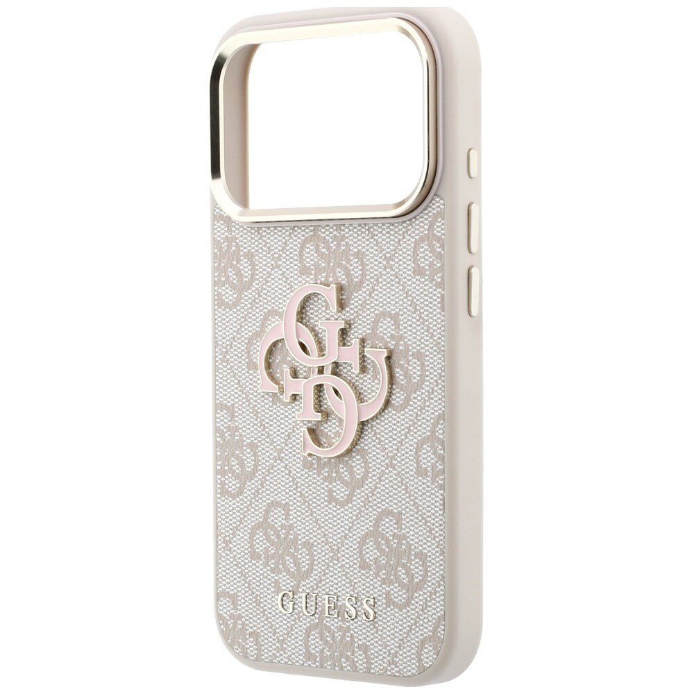 Guess 4G & Big Resin-logotypfodral för iPhone 17 Pro / 18 Pro – Rosa