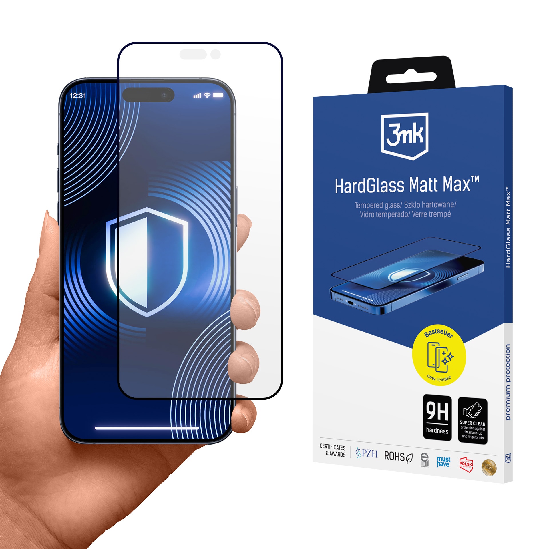 Matt härdat glas 3mk HardGlass Matt Max för iPhone 18 Pro