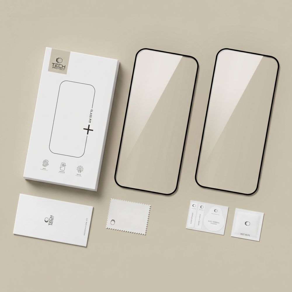 Tech-Protect Glass Fit+ 2-pack härdat glas till Xiaomi Redmi 17 4G / 5G – Svart