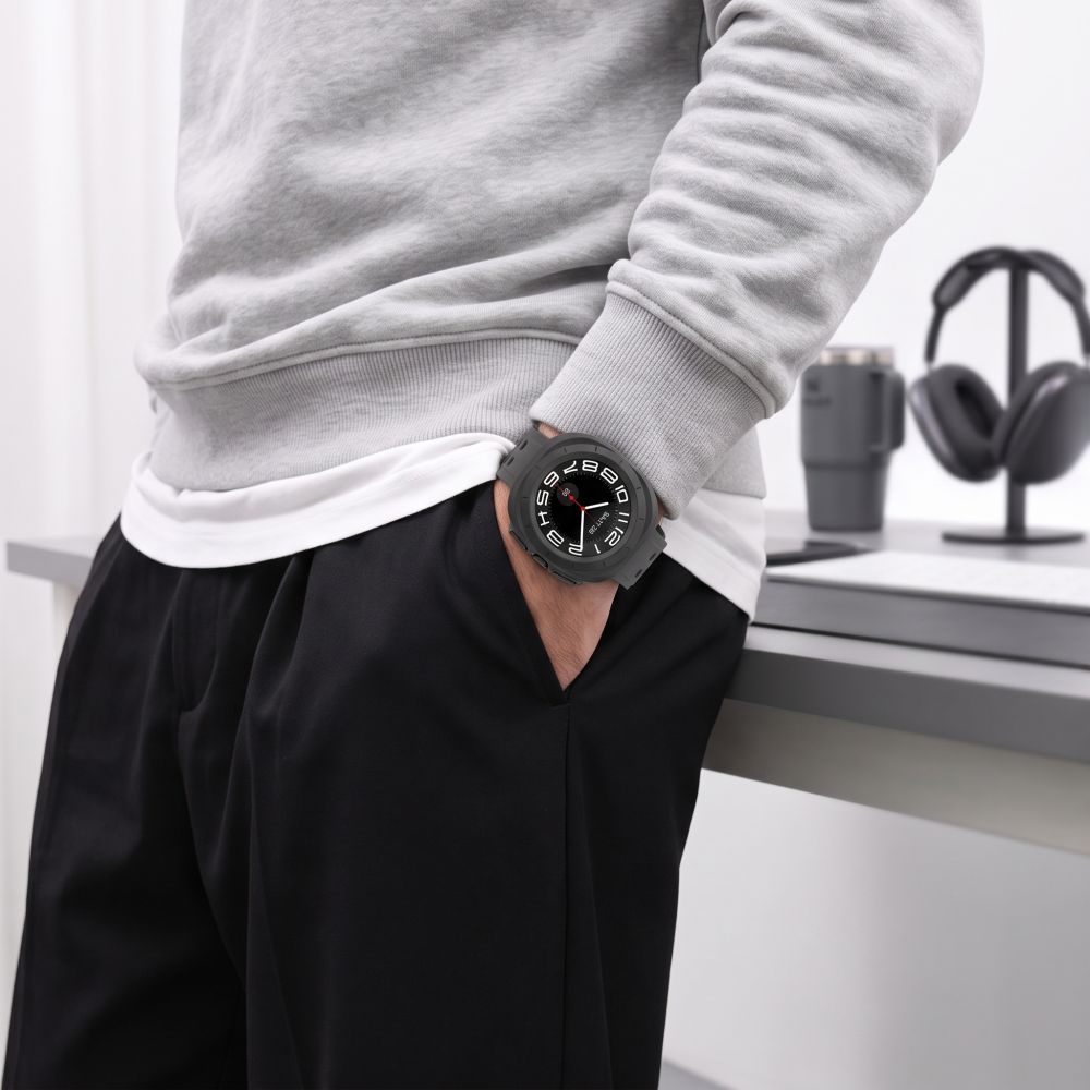 Tech-Protect Defense 2-pack med skyddsfodral för Samsung Galaxy Watch Ultra 47 mm – matt svart