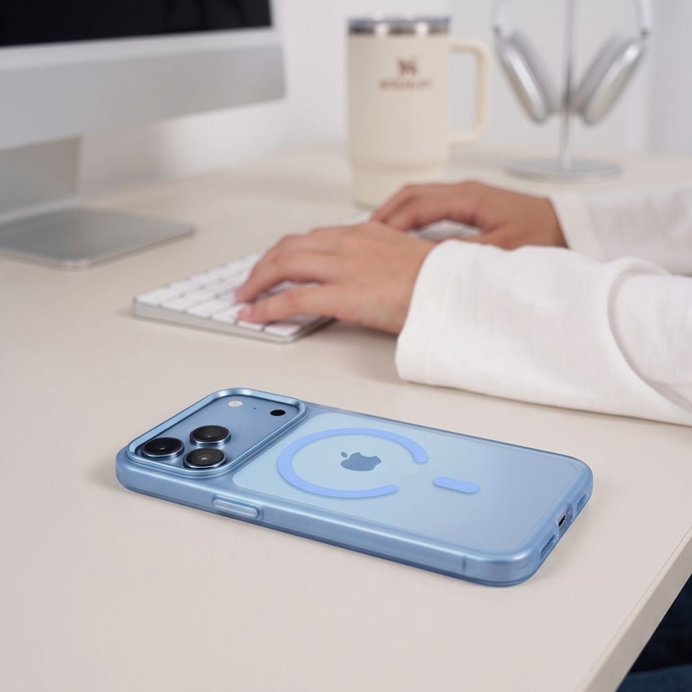 Tech-Protect MagZero MagSafe-fodral för iPhone 17 Pro Max / 18 Pro Max – ljusblått, matt