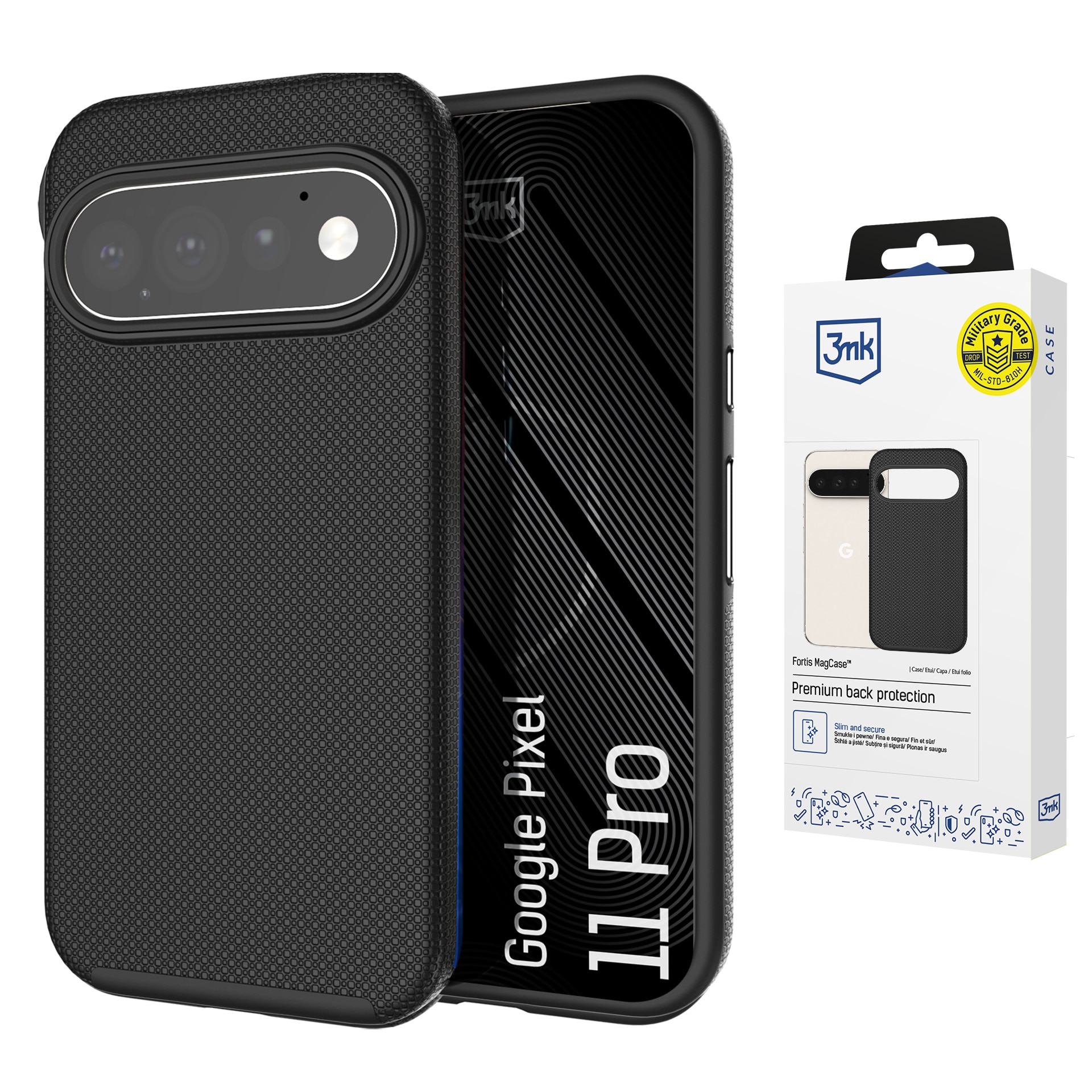 3mk Fortis MagCase till Google Pixel 11 Pro – Svart