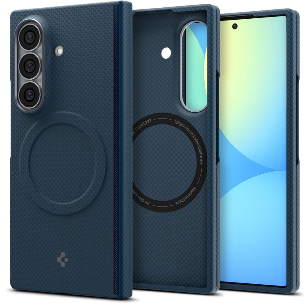 Spigen AirSkin Aramid MagFit MagSafe-fodral till Samsung Galaxy Z Fold 8 Ultra – marinblått