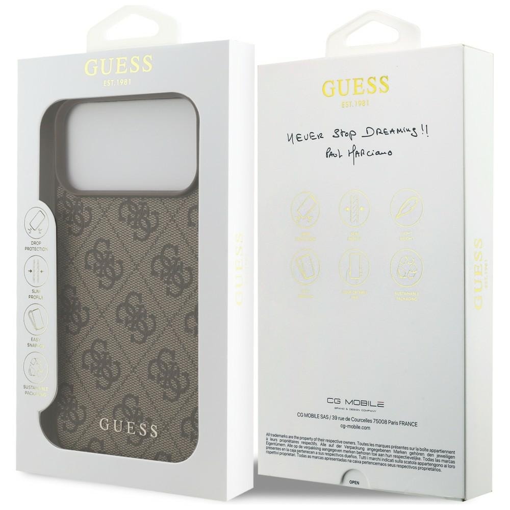 Guess 4G Classic-fodral till iPhone 17 Pro Max / 18 Pro Max – Brunt