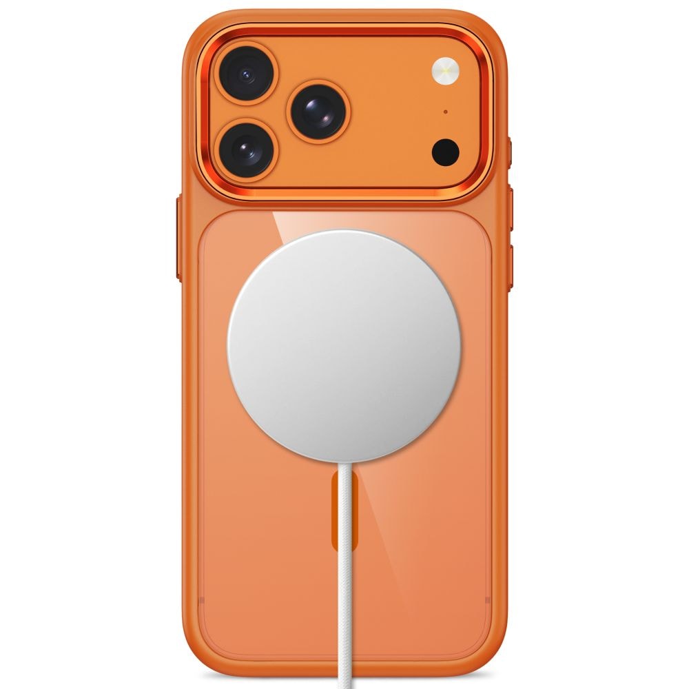 Tech-Protect Magmat Magsafe CC-etui til iPhone 17 Pro / 18 Pro – orange-gennemsigtigt