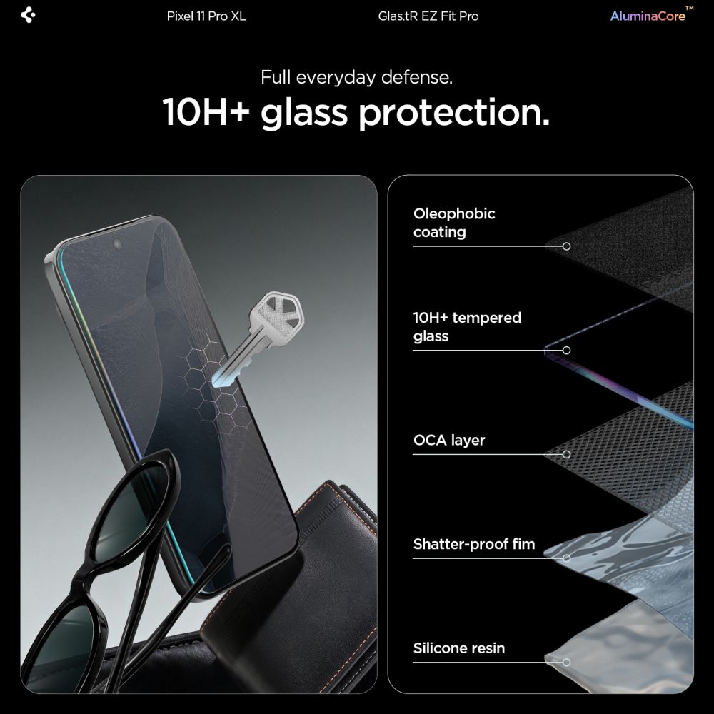 Spigen Glas.tR EZ Fit Pro, 2-pack skärmskydd av härdat glas för Google Pixel 11 Pro XL