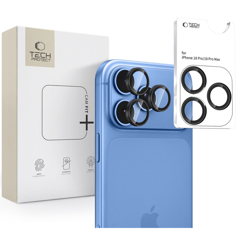 Tech-Protect Camring Fit+ kameraskydd för iPhone 18 Pro / 18 Pro Max – Svart