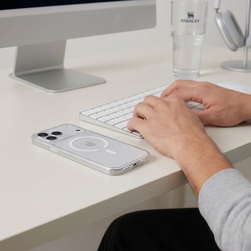 Tech-Protect Flexair Hybrid CC MagSafe-etui til iPhone 17 Pro Max / 18 Pro Max – gennemsigtigt