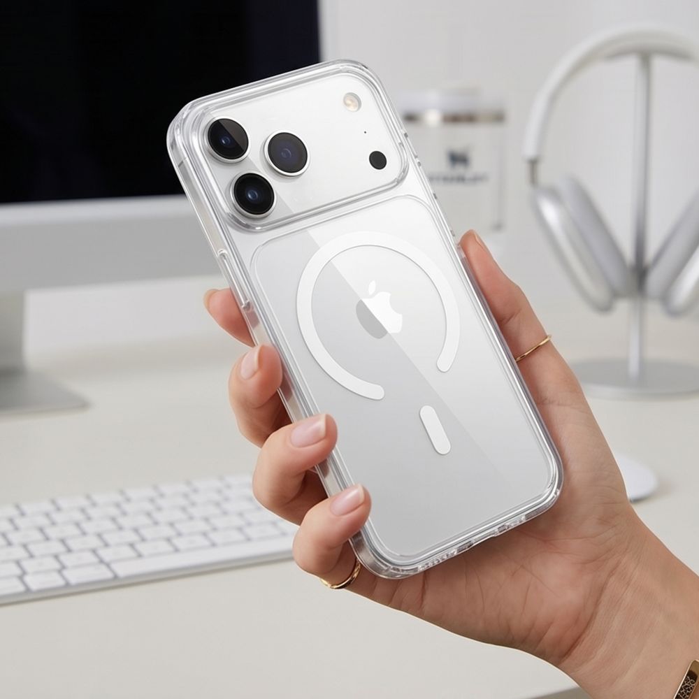 Tech-Protect Flexair Hybrid CC MagSafe-etui til iPhone 17 Pro Max / 18 Pro Max – gennemsigtigt
