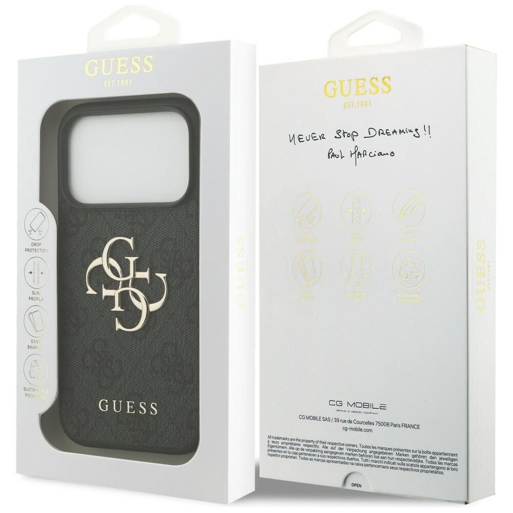 Guess 4G-fodral med stort logo för iPhone 17 Pro / 18 Pro – Svart