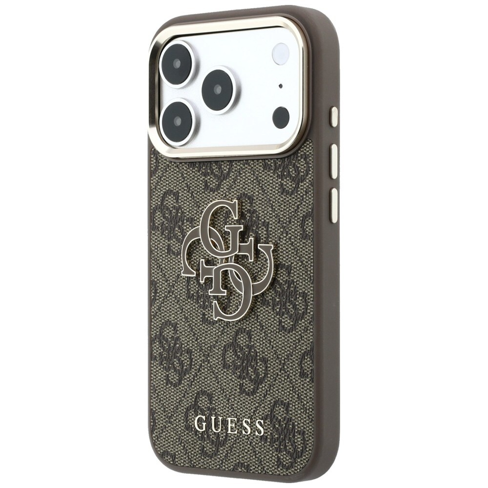 Guess 4G & Big Resin-logotypfodral för iPhone 17 Pro / 18 Pro – Brunt