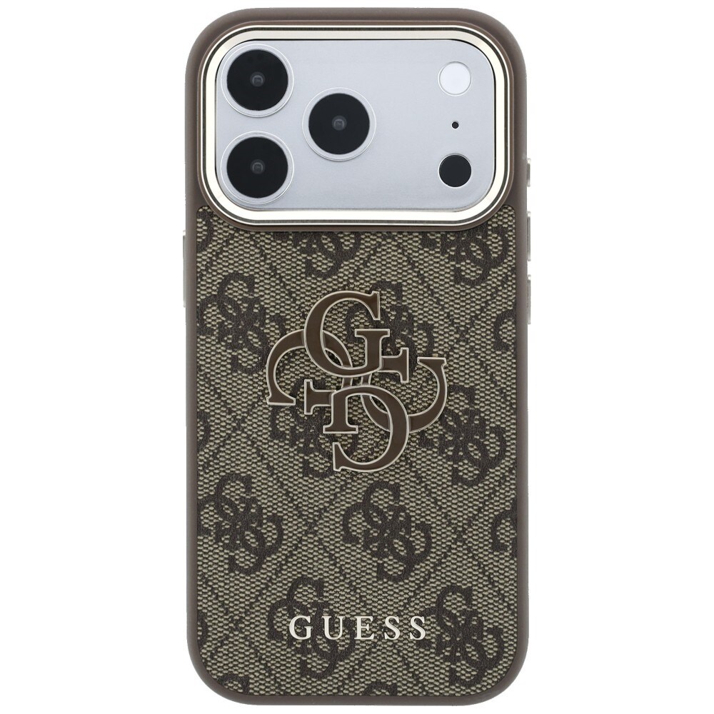 Guess 4G & Big Resin-logotypfodral för iPhone 17 Pro / 18 Pro – Brunt