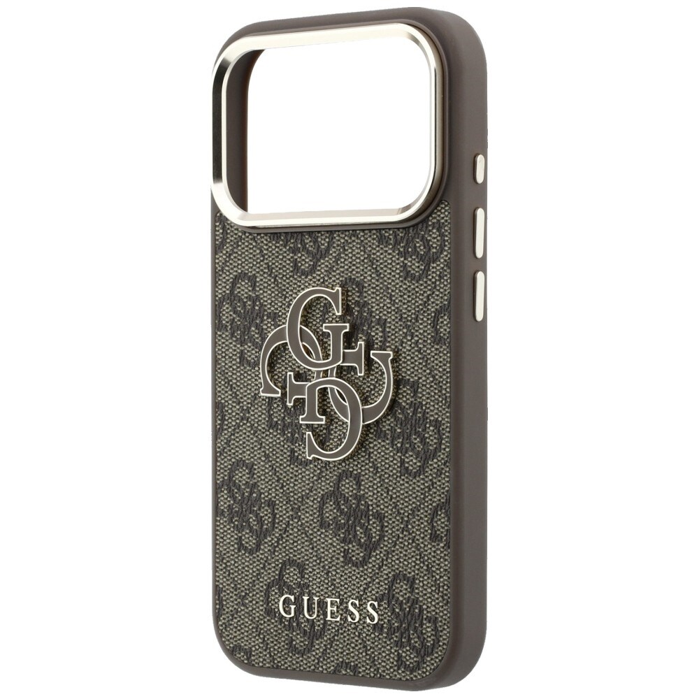 Guess 4G & Big Resin-logotypfodral för iPhone 17 Pro / 18 Pro – Brunt
