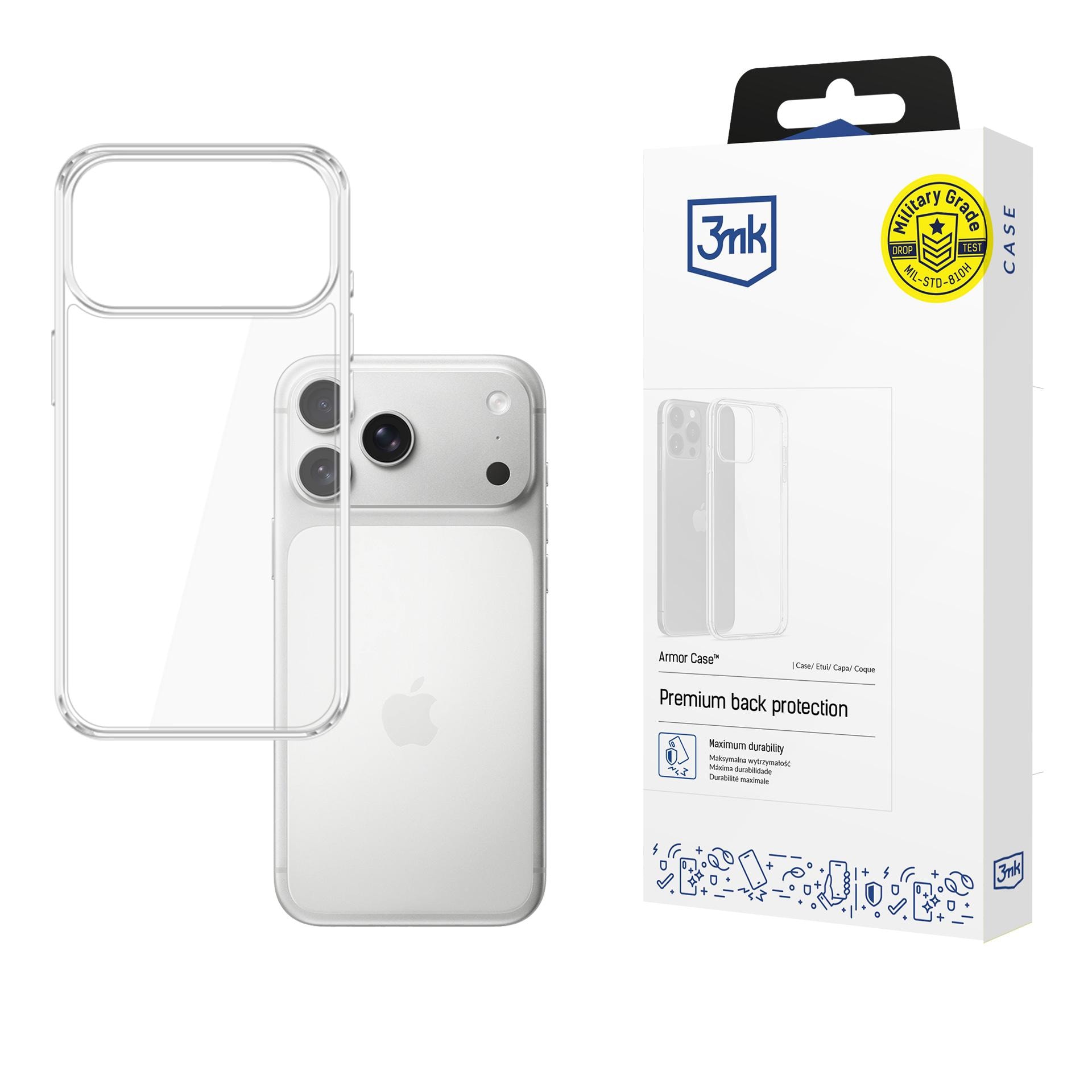 3mk Armor-skal för Apple iPhone 17 Pro Max / 18 Pro Max – transparent