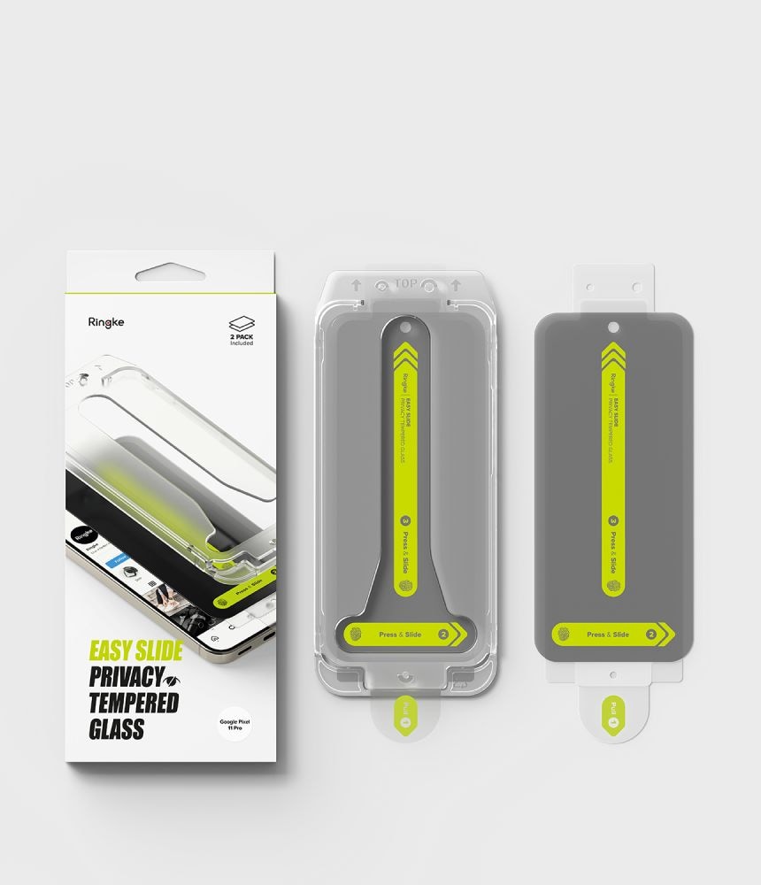 Ringke Easy Slide Privacy – 2-pack skärmskydd i härdat glas för Google Pixel 9/10/11 Pro