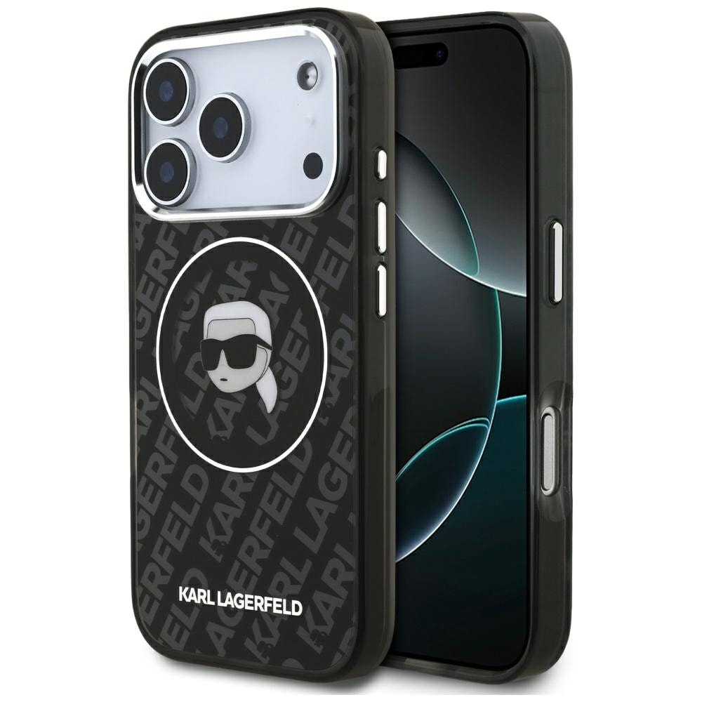 Karl Lagerfeld IML Karl Head Logo MagSafe-fodral för iPhone 17 Pro Max – Svart