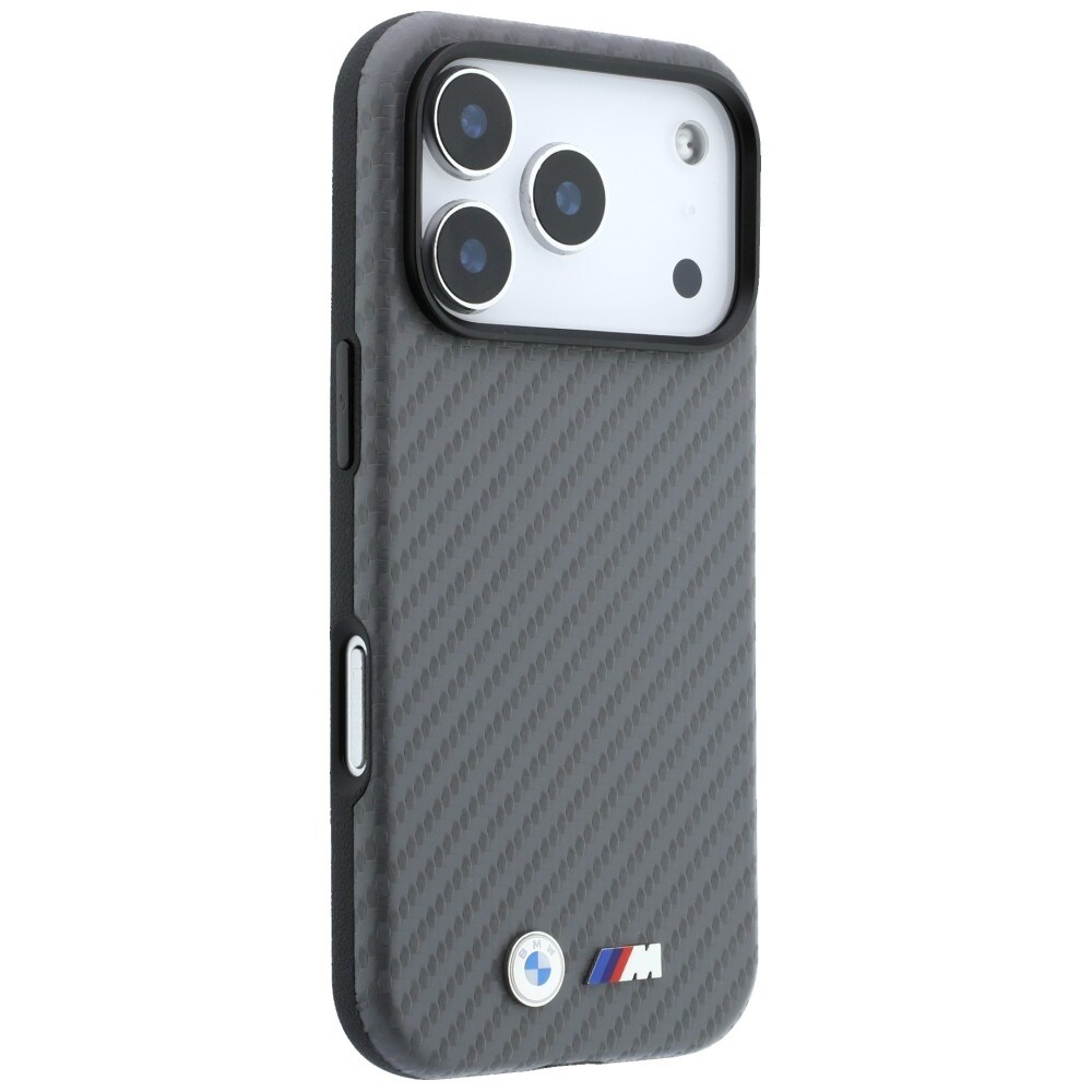 BMW MagSafe-fodral med Carbon Metal-logotyp för iPhone 17 Pro Max / 18 Pro Max – Grå