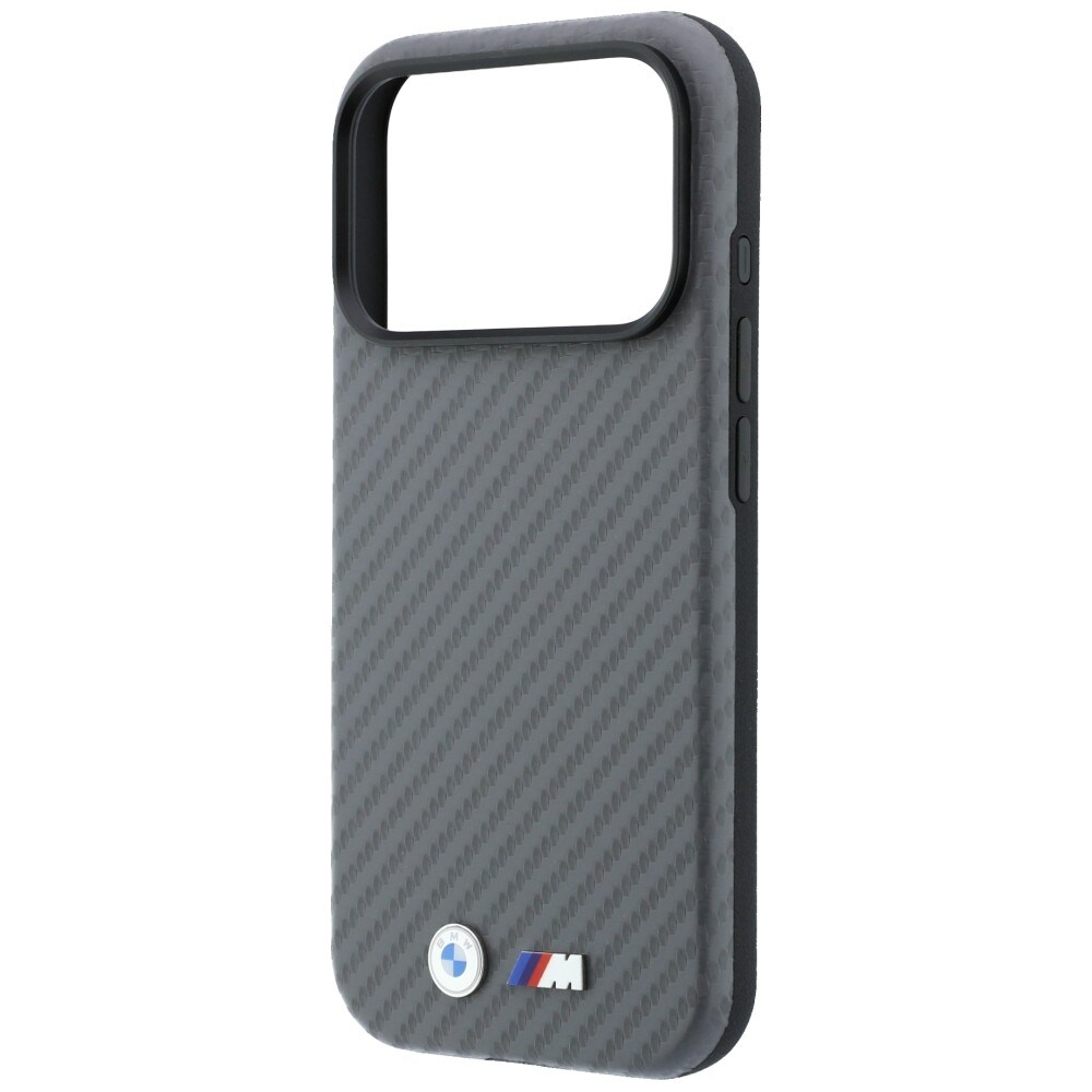 BMW MagSafe-fodral med Carbon Metal-logotyp för iPhone 17 Pro Max / 18 Pro Max – Grå