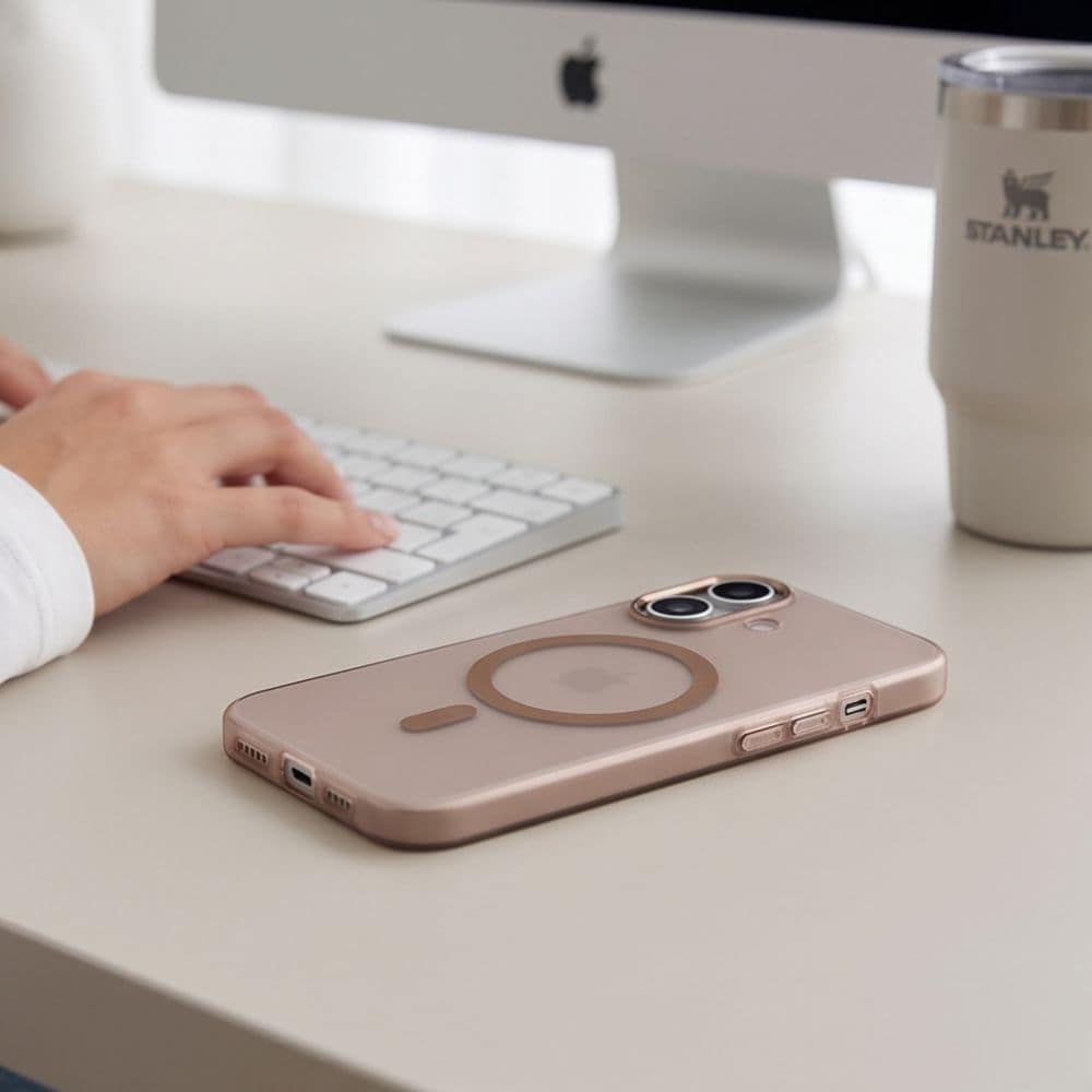 Tech-Protect MagZero MagSafe-fodral för iPhone 17 – beige-brunt matt