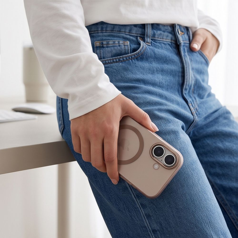 Tech-Protect MagZero MagSafe-fodral för iPhone 17 – beige-brunt matt